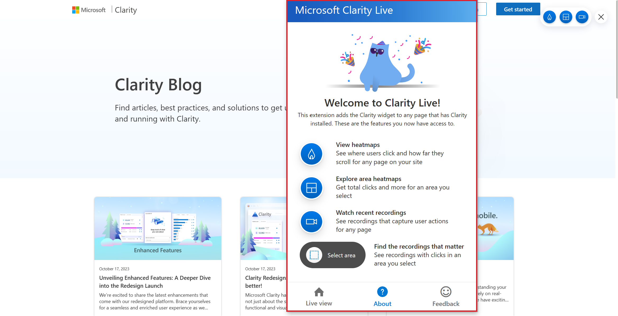 How to use Clarity Live Extension? | Microsoft Learn