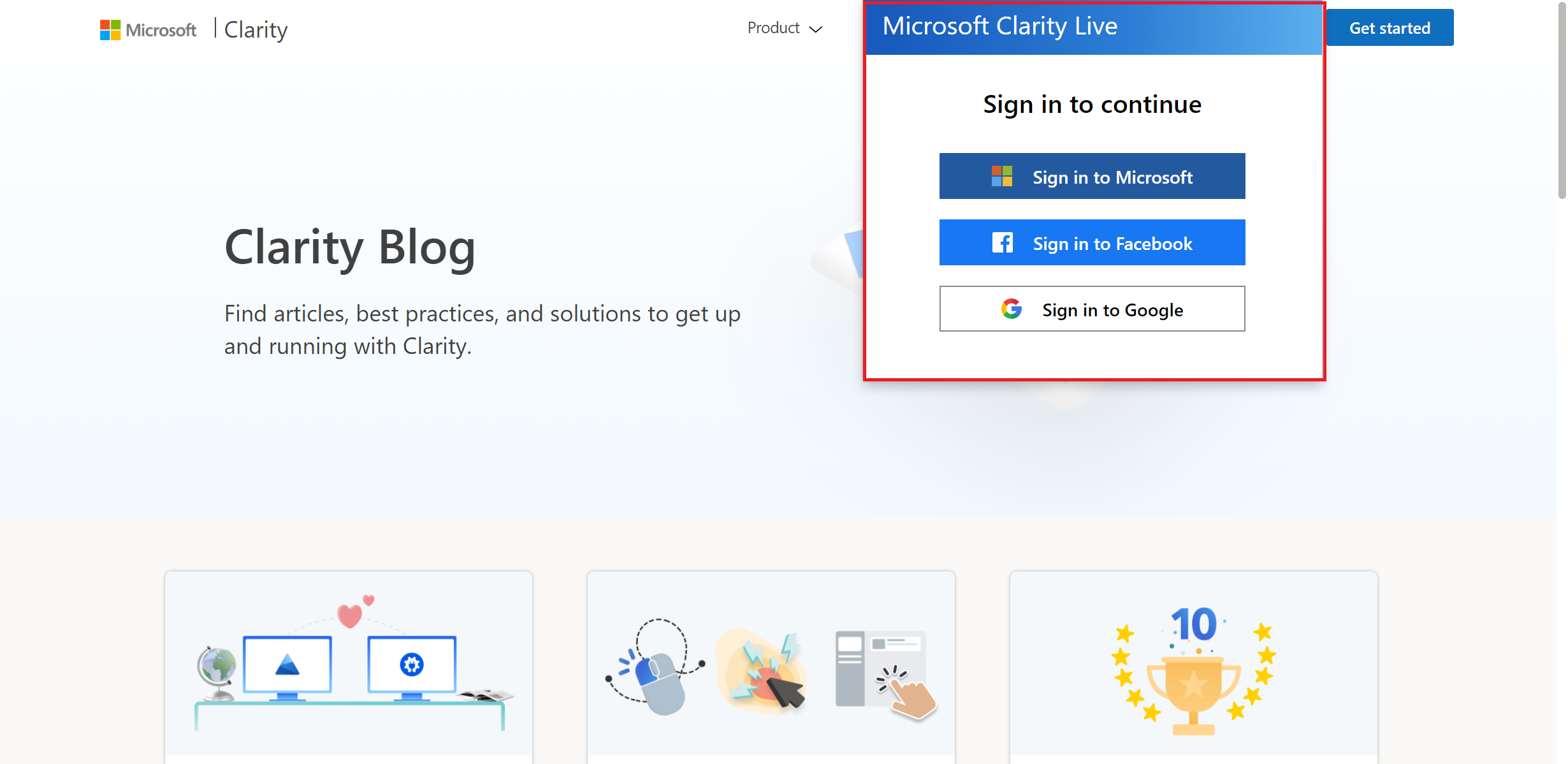 Sign in to Clarity live extensions.