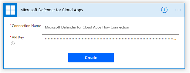 Screenshot of the Power Automate authentication settings where the API token is pasted to create a connection.