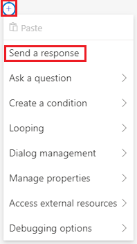 Send a response in the action menu