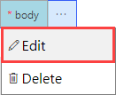 Screenshot of Edit request body.