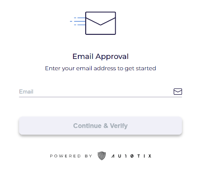 The AU10TIX screen where you enter your email.