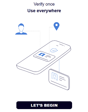 The AU10TIX Let's Begin screen where you select the Let's Begin button.