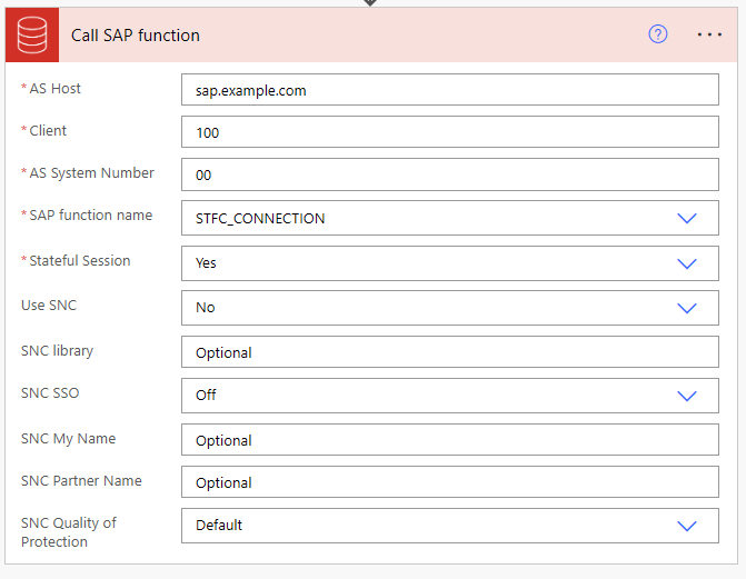 Call SAP Function v2