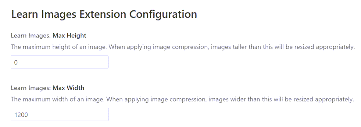 Configure image compression