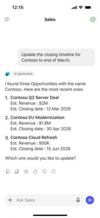 Seller prompting to update fields in opportunity