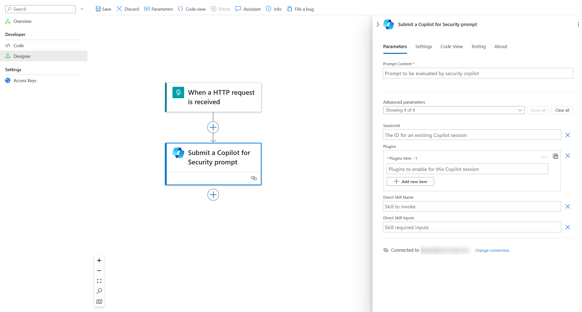 Logic Apps Connector Parameters