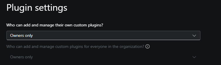 Screenshot of plugin control options.