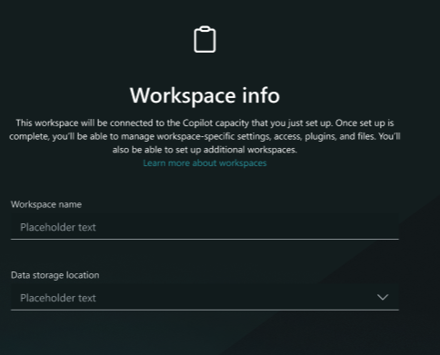 Screenshot of Workspace info