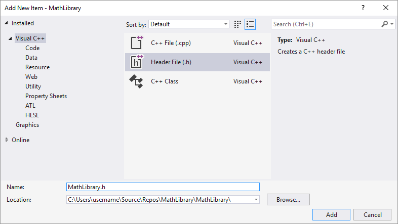 Walkthrough: Create and use your own Dynamic Link Library (C++) | Microsoft  Learn