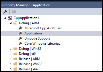 Screenshot of the Property Manager window.
