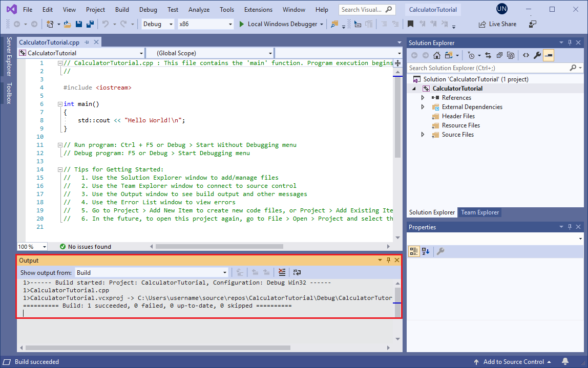 Create a console calculator in C++ | Microsoft Learn