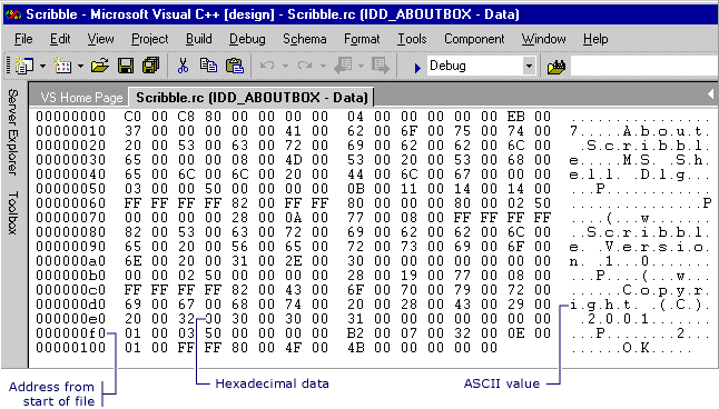 Screenshot of the Binary Editor.