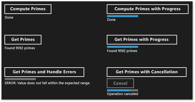 Windows Runtime Primes app.