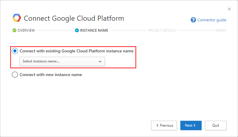 GCP instance selection.