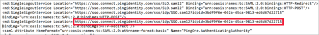 Note existing Salesforce app's SSO service location.
