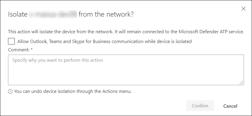 An isolated device details page