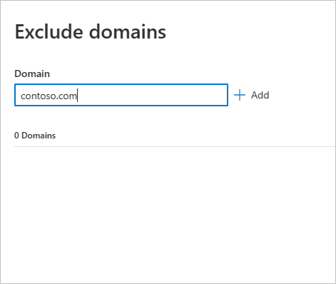 Add a domain to be excluded.