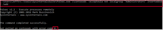 Use remote code execution (PsExec), to add the new user to the Admin group on the domain controller.