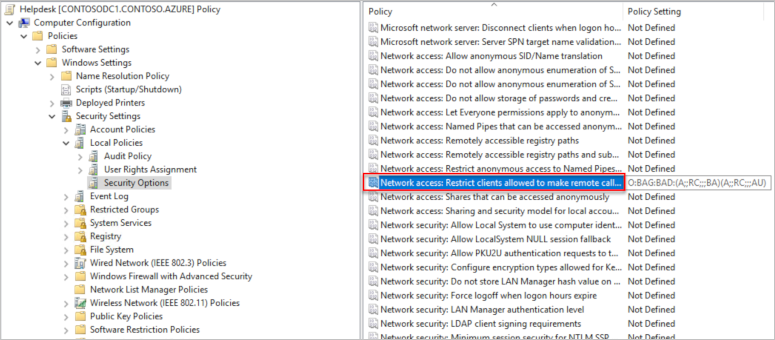 Modify Group Policy to allow Defender for Identity to use Lateral Movement path capabilities.
