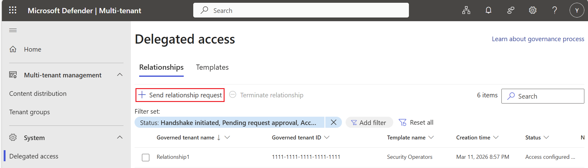 Screenshot of send relationship request option.