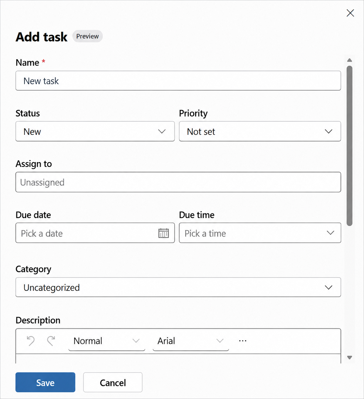 Screenshot showing the Add task pane for an incident case in the Microsoft Defender portal.