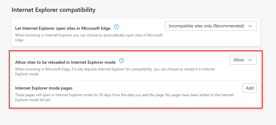 Internet Explorer Compatibility