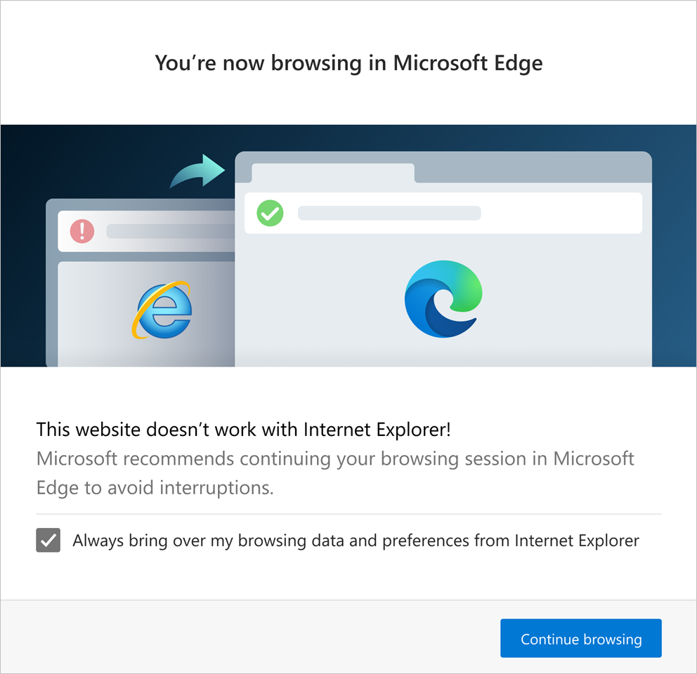 Redirection From Internet Explorer To Microsoft Edge For Compatibility