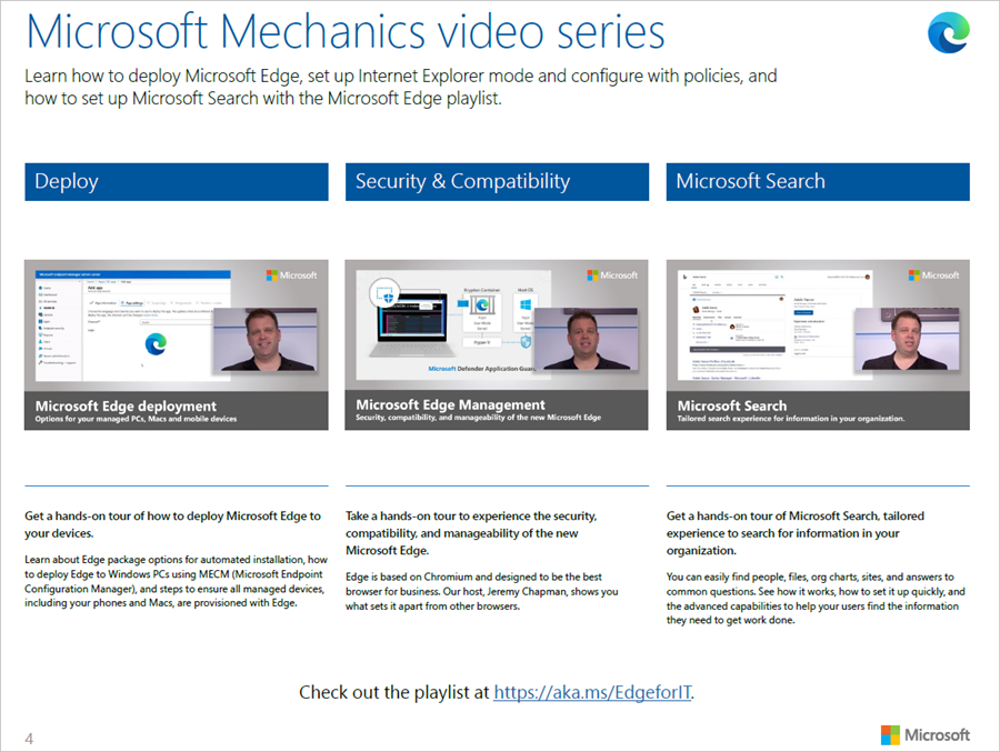Examples of the Microsoft Mechanics video series