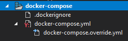 Screenshot of docker-compose node in Solution Explorer.
