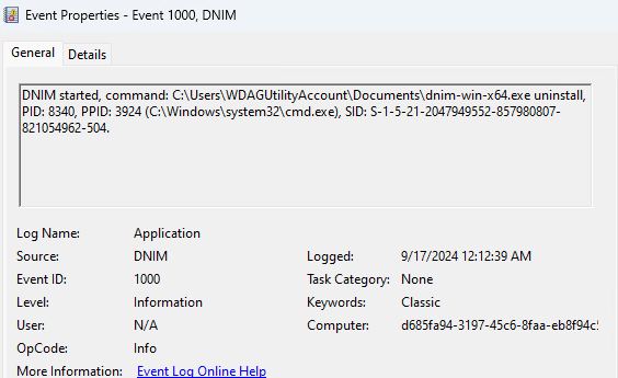 DNIM Start Event