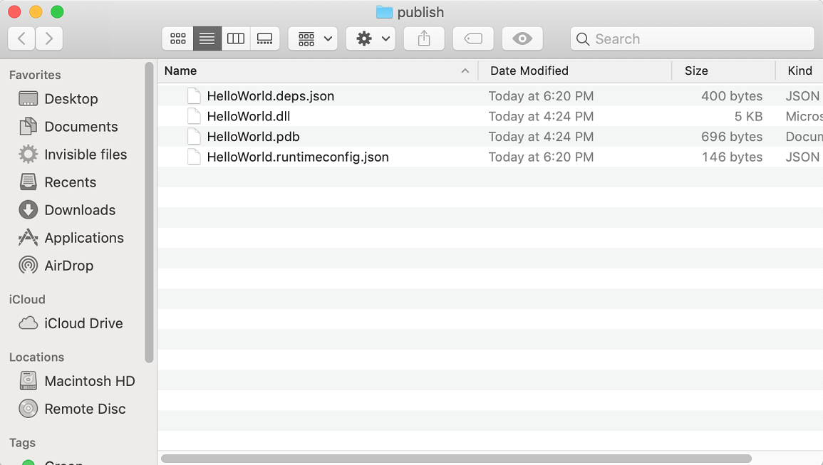 publish folder