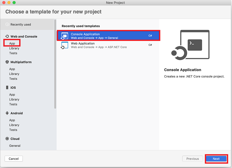 Create a .NET console application using Visual Studio for Mac - .NET |  Microsoft Learn