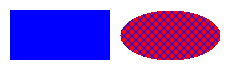 Aboutgdip02_art17 Screenshot of a rectangle filled with a solid brush and an ellipse filled with a hatch brush.