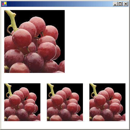 Screenshot that shows an image with varied interpolation settings.