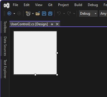 The user control designer in Visual Studio for Windows Forms