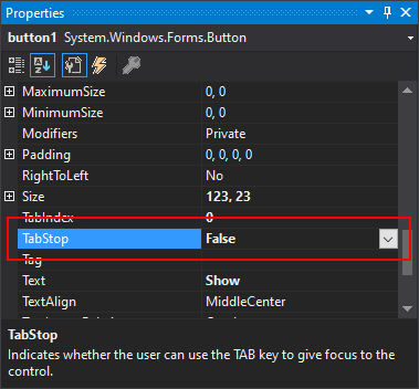 Set tab order of controls - Windows Forms .NET | Microsoft Learn