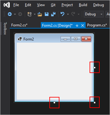 Right click solution explorer to add new form to windows forms project with grips