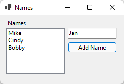 Running a Windows Forms for .NET app in Visual Studio 2022.