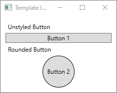 WPF window with one template circular button
