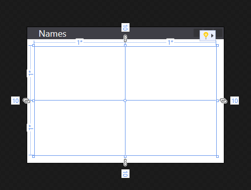 A WPF app with the margin set on a grid
