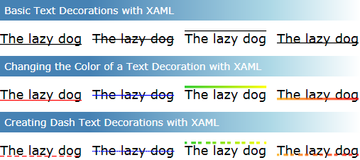 Text with various text decorations