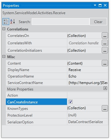 Screenshot that shows the CanCreateInstance property.