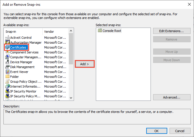 How to: View certificates with the MMC snap-in - WCF | Microsoft Learn