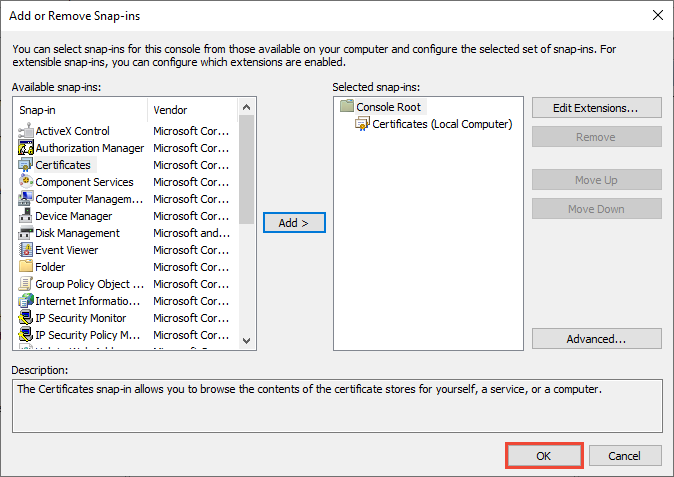 How to: View certificates with the MMC snap-in - WCF | Microsoft Learn