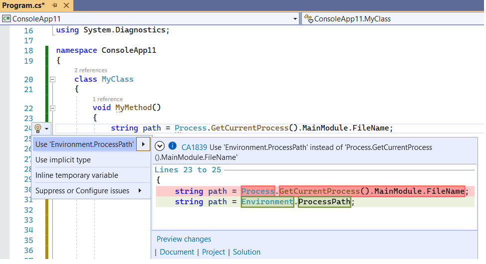 Code fix for CA1839 - Use 'Environment.ProcessPath'