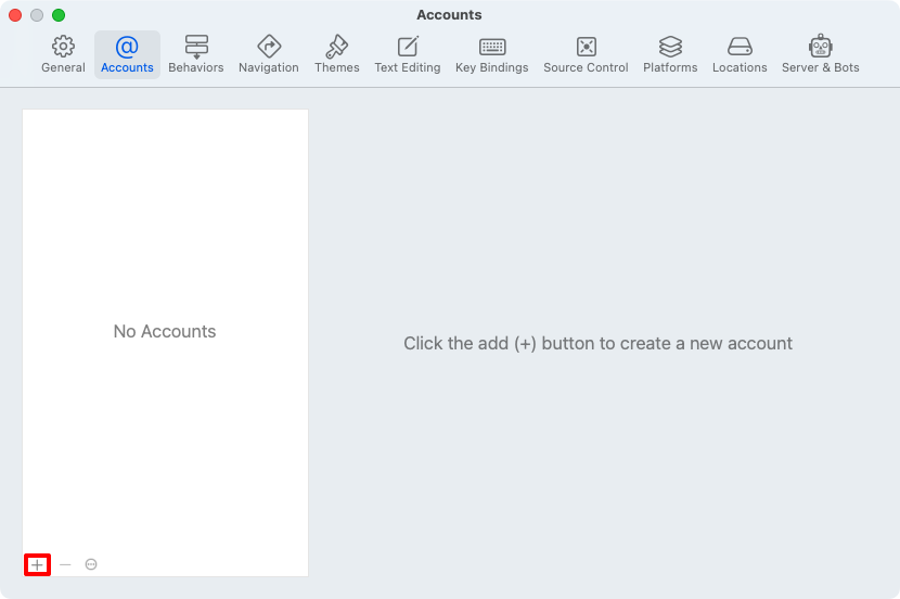 Xcode Accounts dialog in preferences.