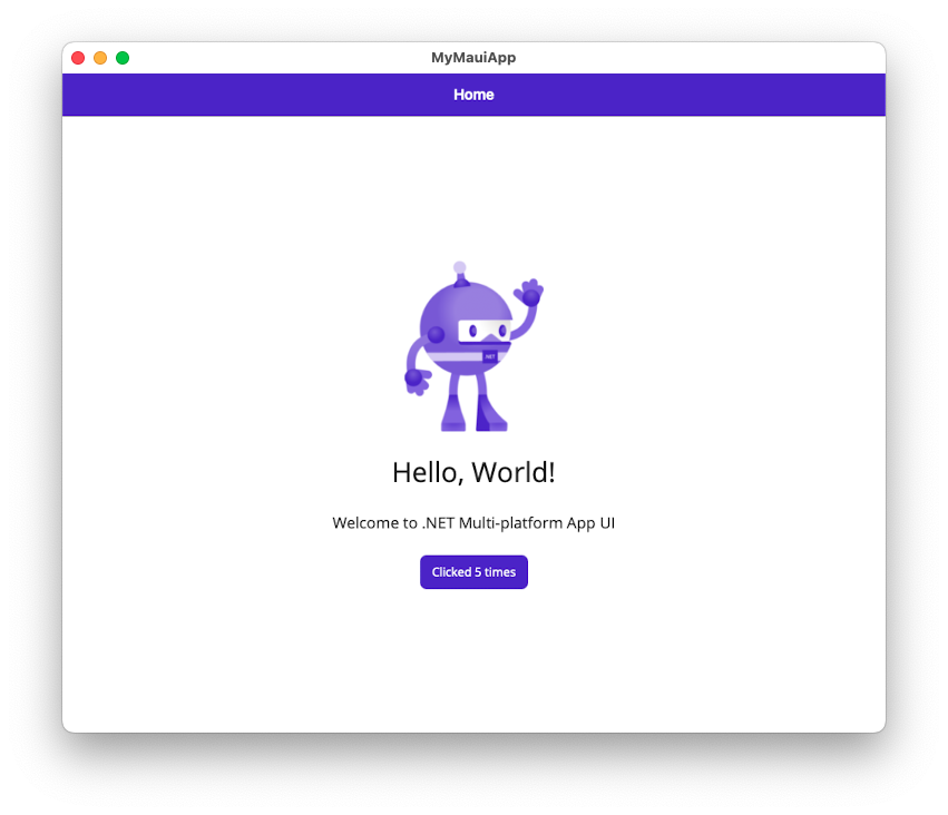 .NET MAUI app running on Mac.