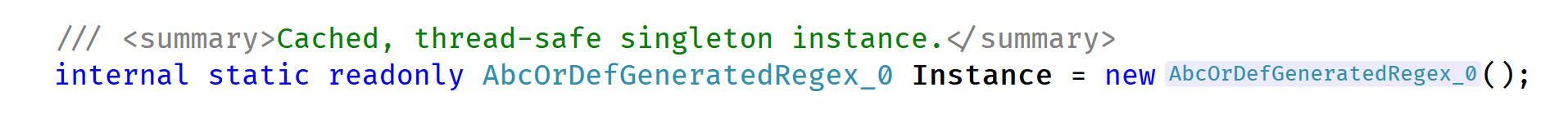 Cached regex static field