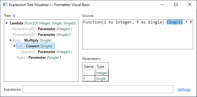 Screenshot of the Expression Tree Visualizer.